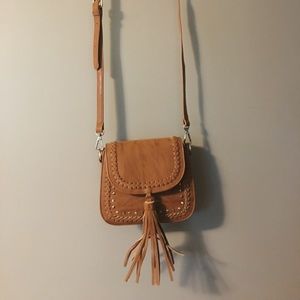 Tan Hippie Fringe Festival Crossbody Purse